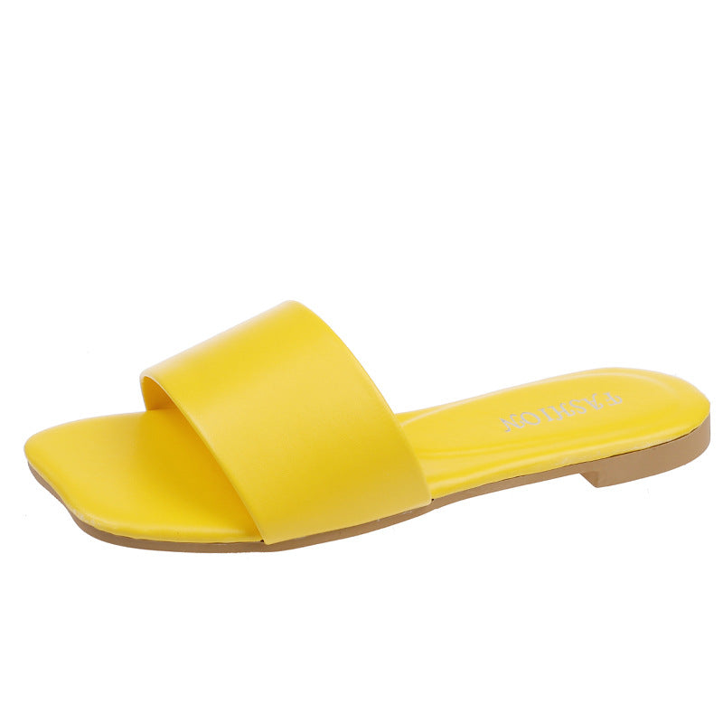 Marina Fletcher | Cream Flat Slide Sandals For Women