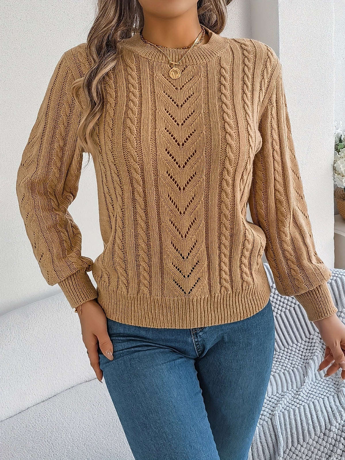 Verity Clarke | Cable-Knit Textured Sweater For Women