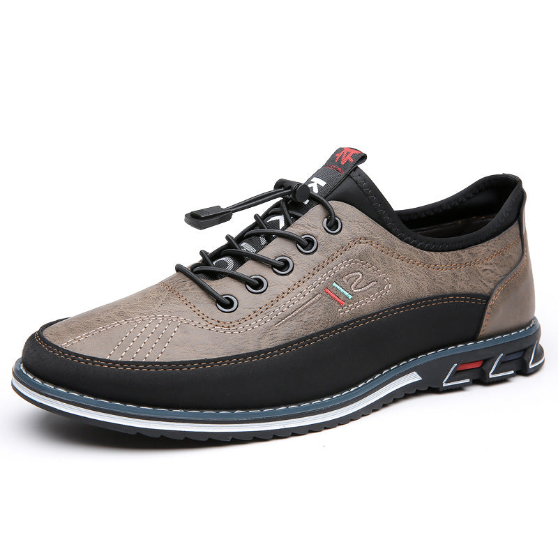 Duncan Sinclair | Grey Leather Lace-Up Casual Shoes For Men