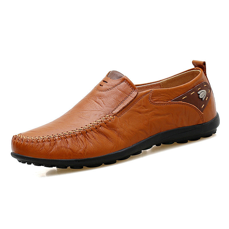 Ellis Kendall | Tan Leather Slip-On Driving Loafers For Men
