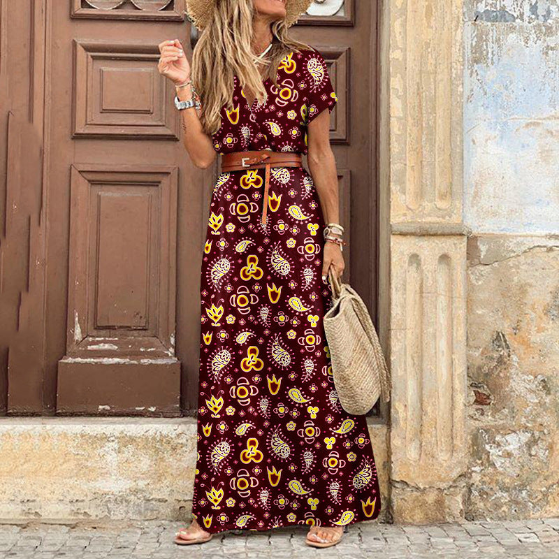 Daisy Merton | Paisley Print Maxi Dress With Wrap Front