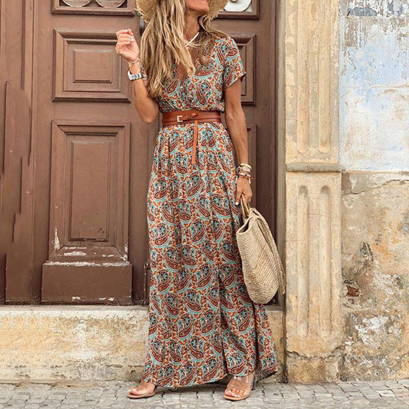 Daisy Merton | Paisley Print Maxi Dress With Wrap Front