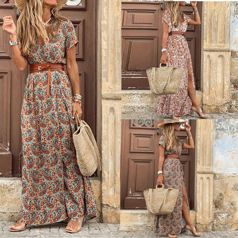 Daisy Merton | Paisley Print Maxi Dress With Wrap Front