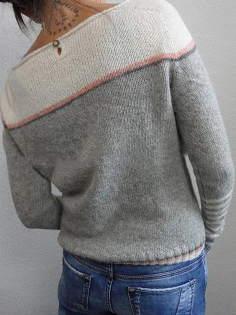 Rowena Pickford | Colour Block Striped Knit Sweater For Women