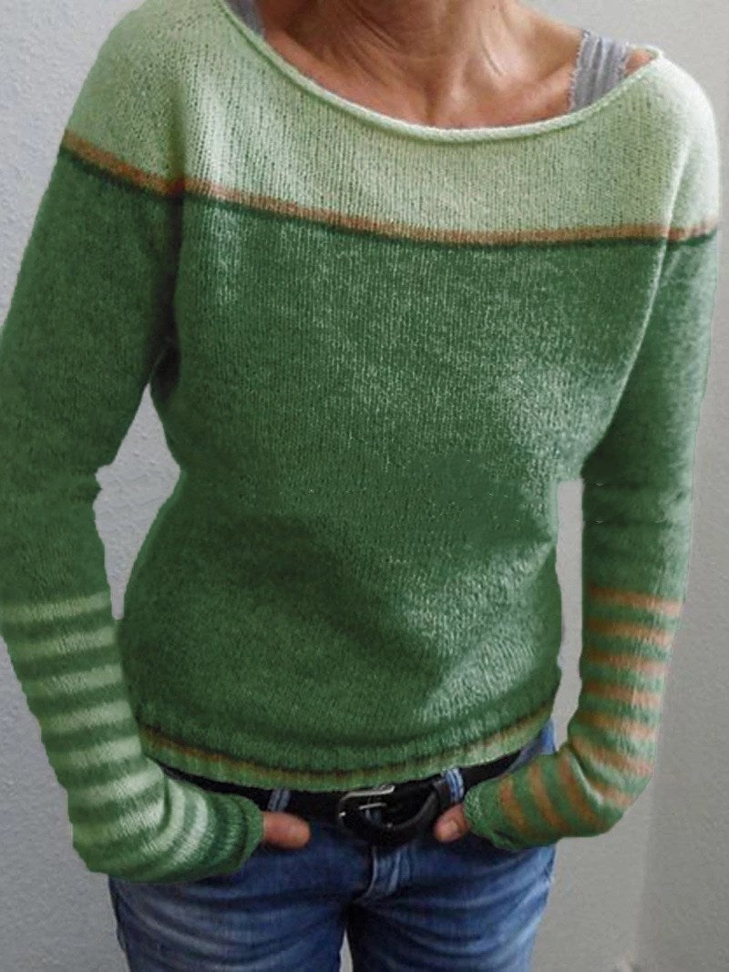 Rowena Pickford | Colour Block Striped Knit Sweater For Women