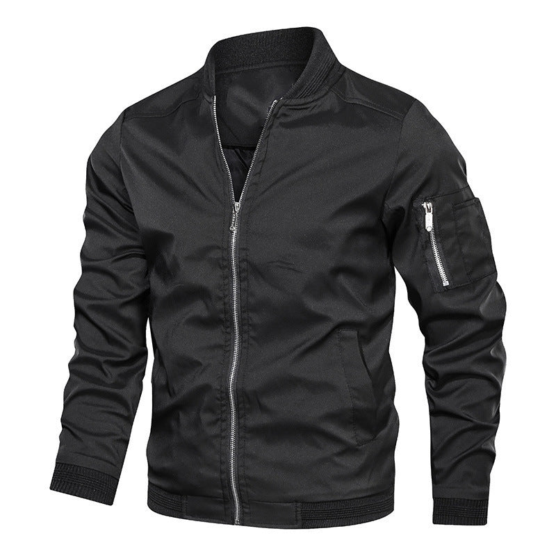 Gareth Blackwood | Olive Bomber Mens Jacket with Ribbed Detailing