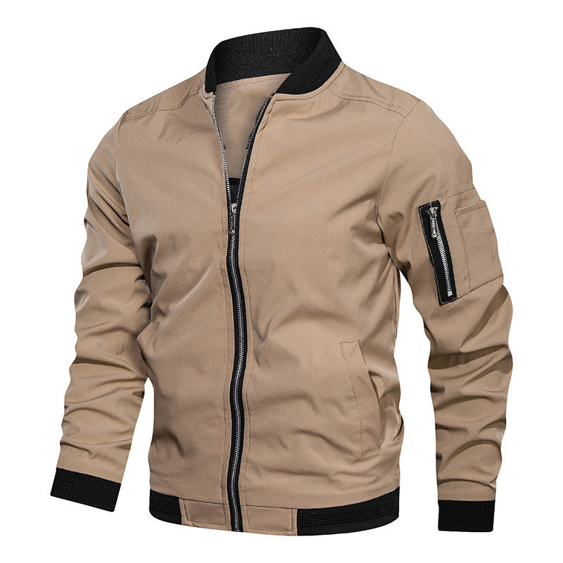 Gareth Blackwood | Olive Bomber Mens Jacket with Ribbed Detailing