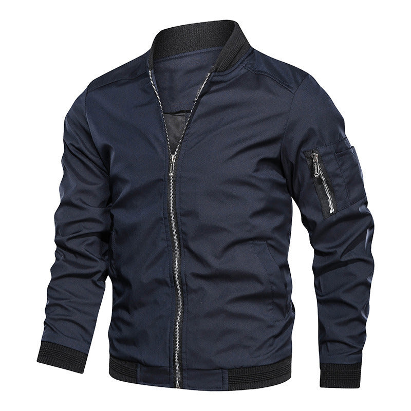 Gareth Blackwood | Olive Bomber Mens Jacket with Ribbed Detailing