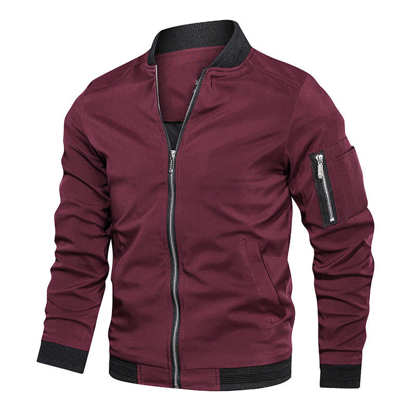 Gareth Blackwood | Olive Bomber Mens Jacket with Ribbed Detailing