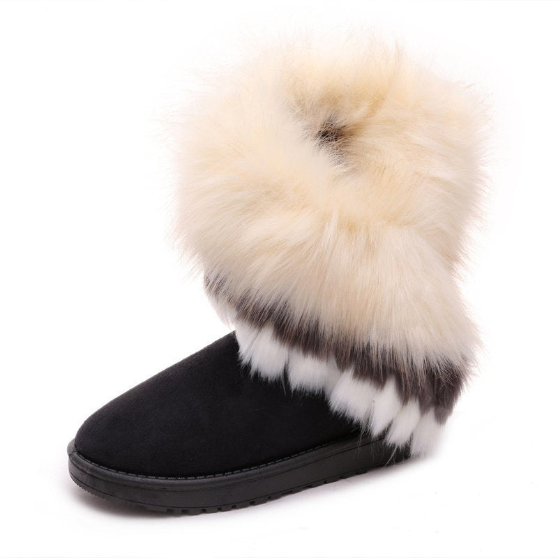 Millie Fairfax | Pink Faux Fur Trim Snow Boots