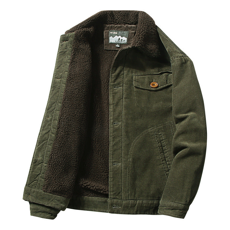 Edmund Carrow | Sherpa-Lined Corduroy Mens Jacket
