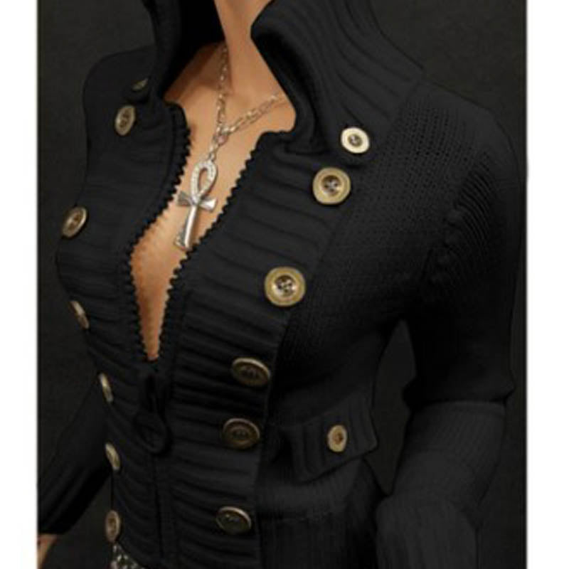 Clementine Ashworth | Ribbed Knit Button-Front Cardigan