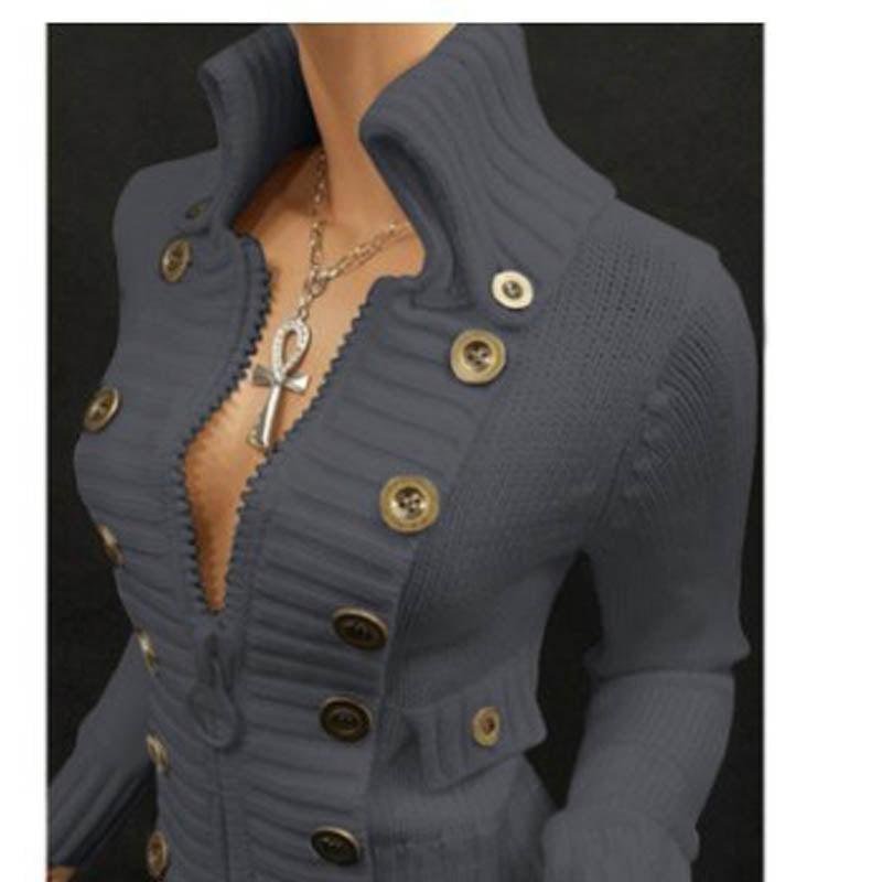 Clementine Ashworth | Ribbed Knit Button-Front Cardigan