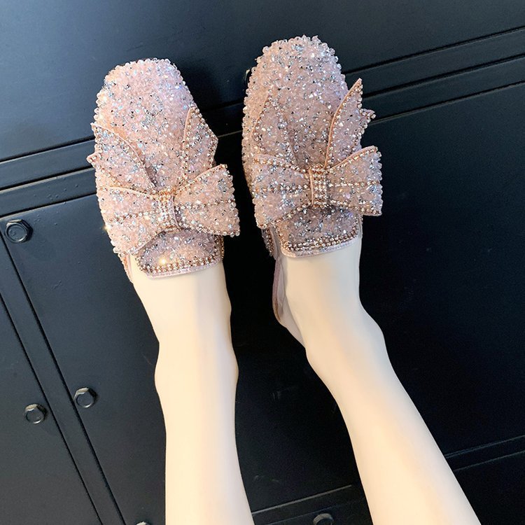 Daphne Sinclair | Sparkling Rhinestone Bow Slippers