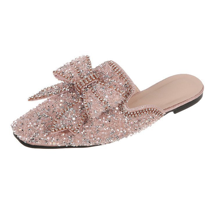 Daphne Sinclair | Sparkling Rhinestone Bow Slippers