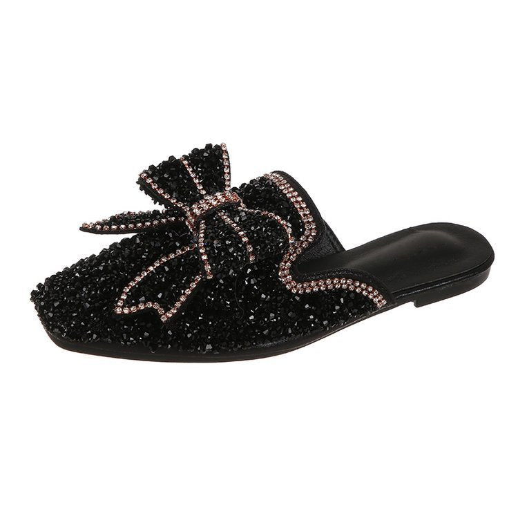 Daphne Sinclair | Sparkling Rhinestone Bow Slippers