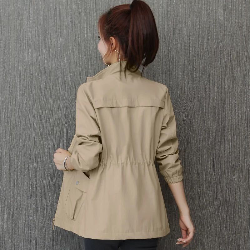 Katherine Ellingham | Khaki Drawstring Waist Windbreaker Jacket