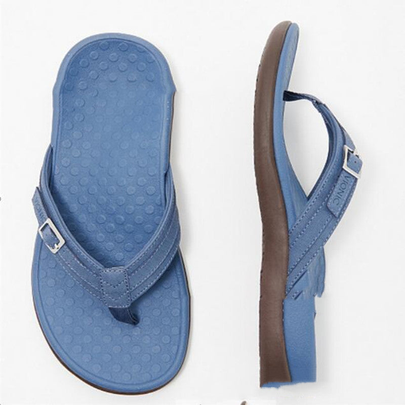 Daisy Pemberton | Denim Buckle Flip-Flop Sandals
