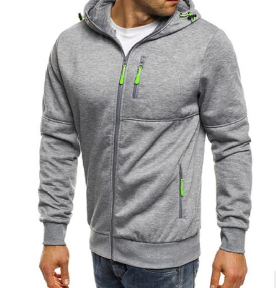 Ellis Marchmont | Black Zip-Up Hoodie with Neon Zip Details