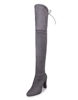 Rosie Barclay | Red Suede Over-the-Knee Heeled Boots