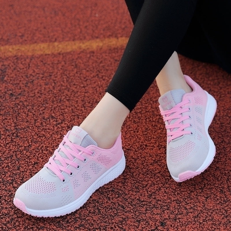 Poppy Ainsley | Breathable Mesh Sneakers With Lace-Up Detail