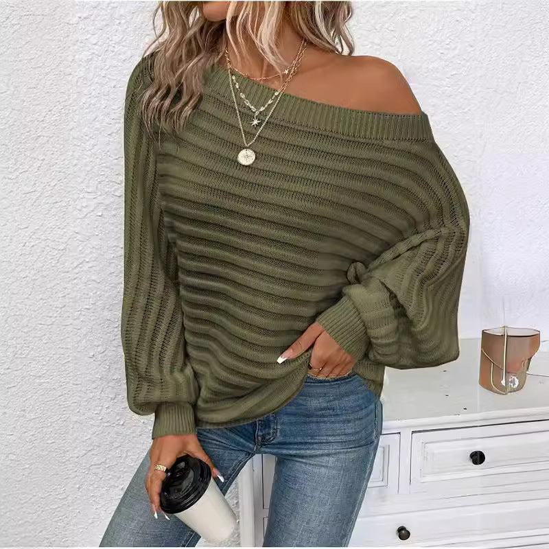 Daisy Turner | Off-Shoulder Ribbed Knit Jumper