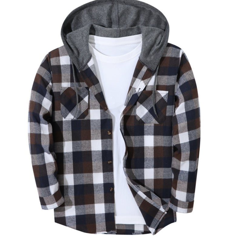 Rhys Calloway | Plaid Flannel Hooded Mens Jacket