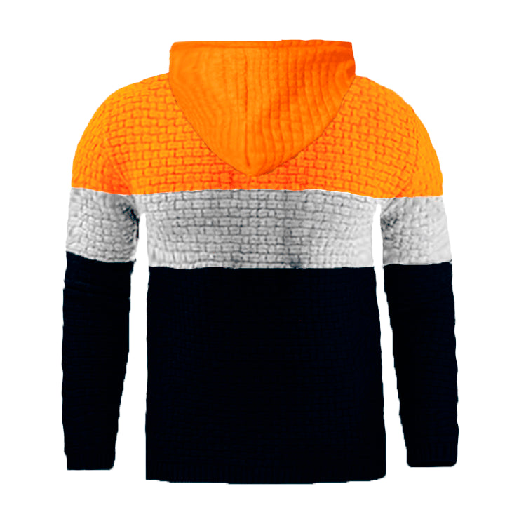 Callum Bracewell | Colour-Block Jacquard Knit Hoodie