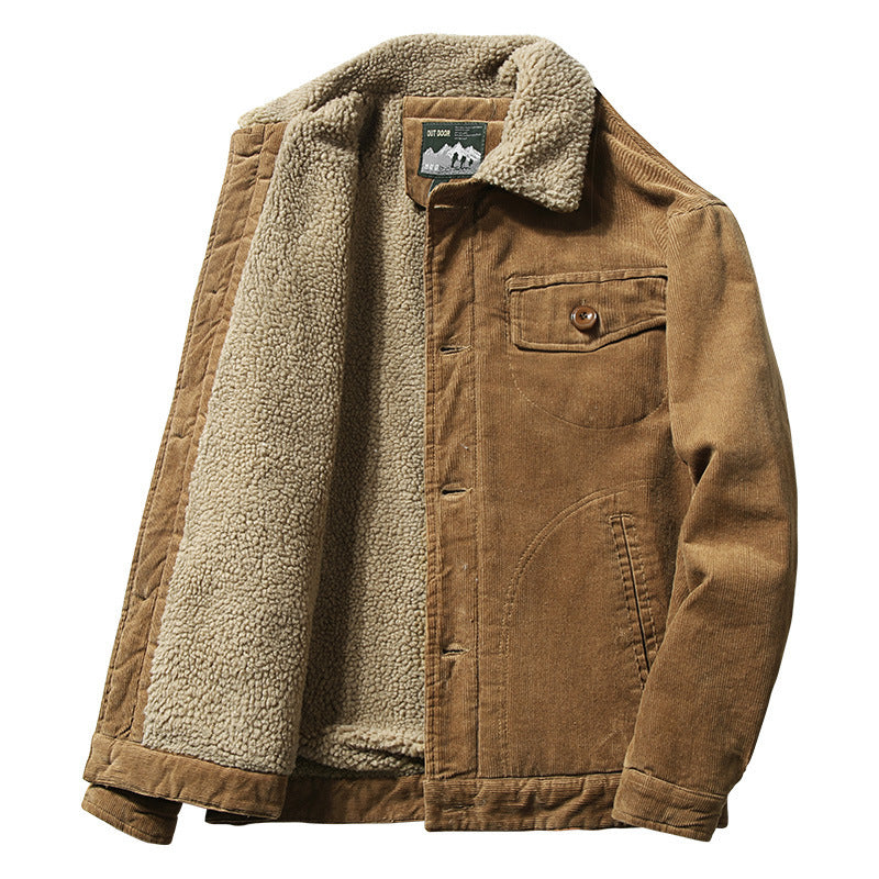 Edmund Carrow | Sherpa-Lined Corduroy Mens Jacket