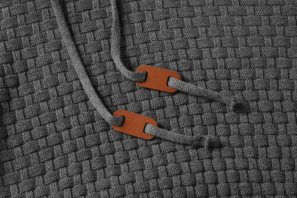 Jasper Coldwell | Textured Knit Hoodie With Drawstring Hood