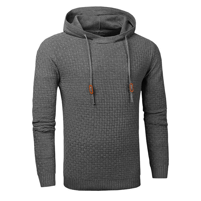 Jasper Coldwell | Textured Knit Hoodie With Drawstring Hood