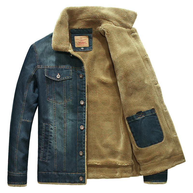 Malcolm Turner | Sherpa Collar Denim Trucker Jacket for Men