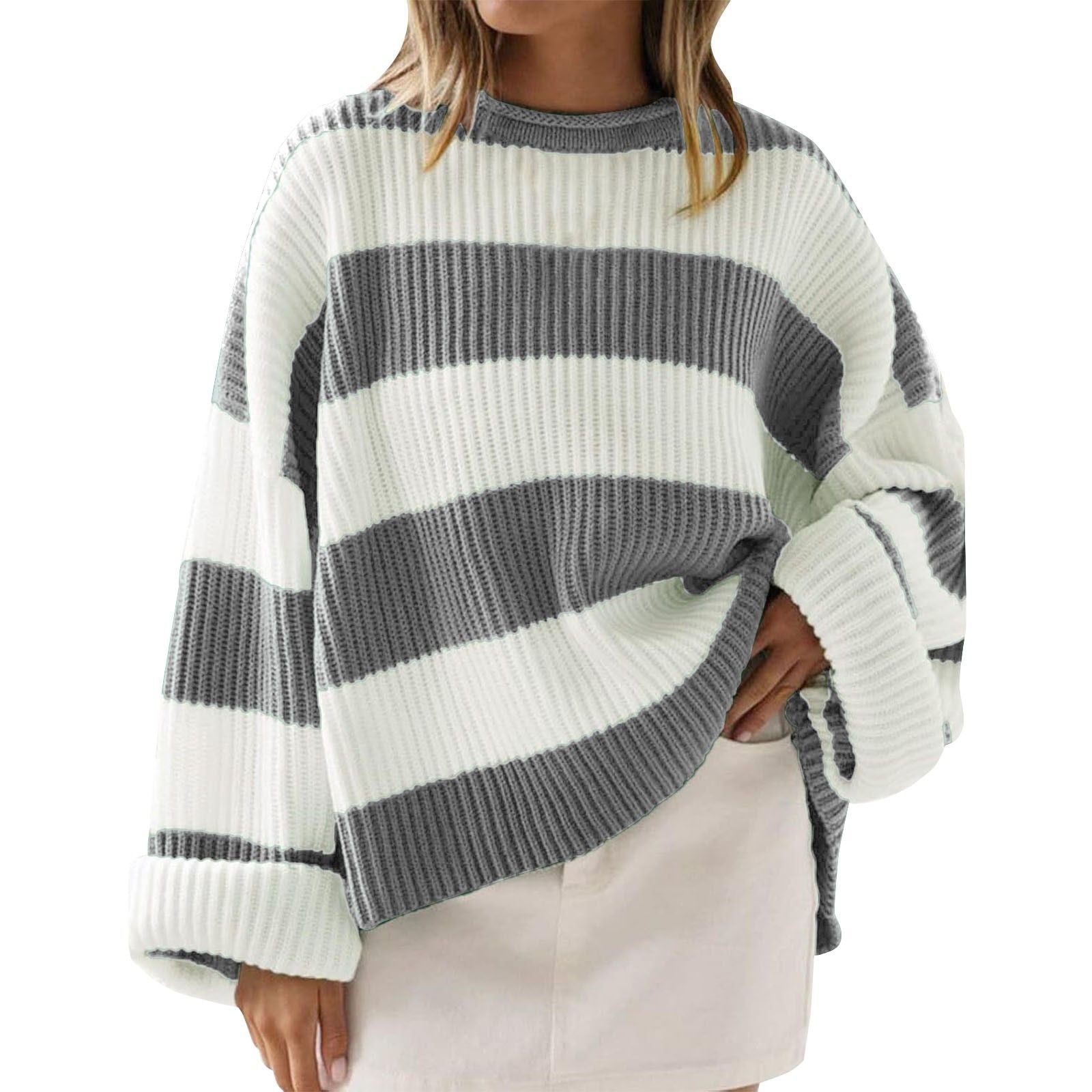 Lily Forsythe | Striped Batwing Sleeve Knit Jumper