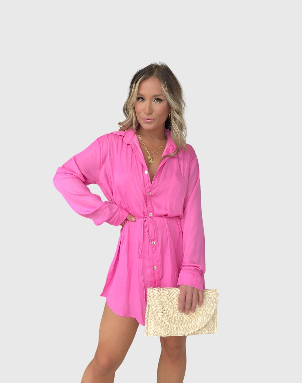 Imogen Sheppard | Burgundy Button-Front Romper Dress with Tie Waist