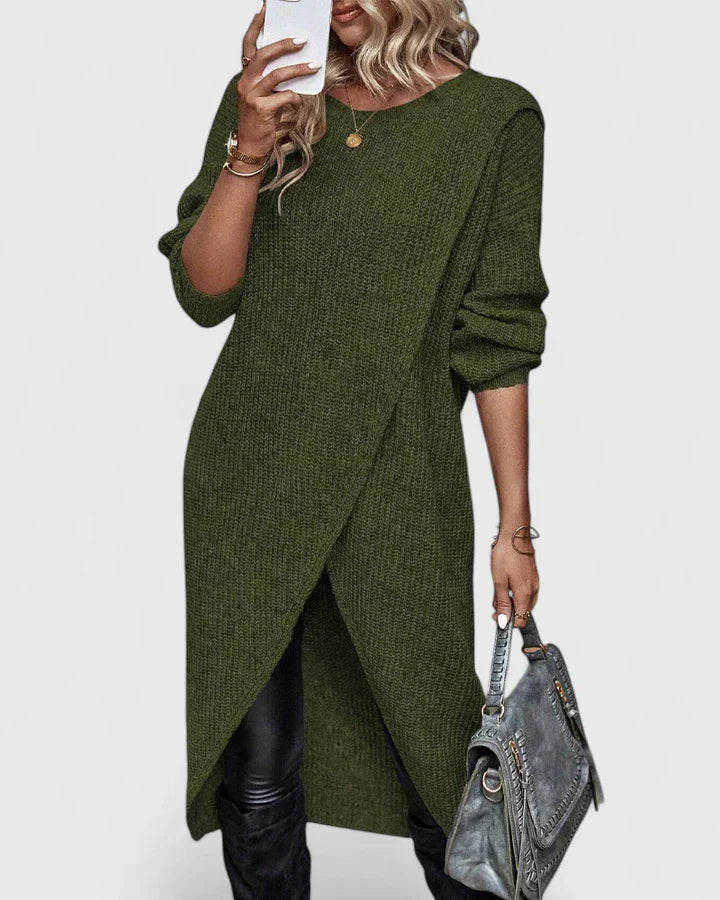 Odette Lambert | Wrap-Front Knit Jumper Dress