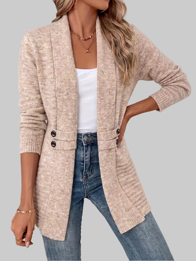 Open Front Knitted Cardigan