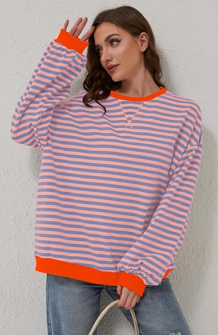 Cassandra Whitlock | Striped Colour-Block Pullover Sweater