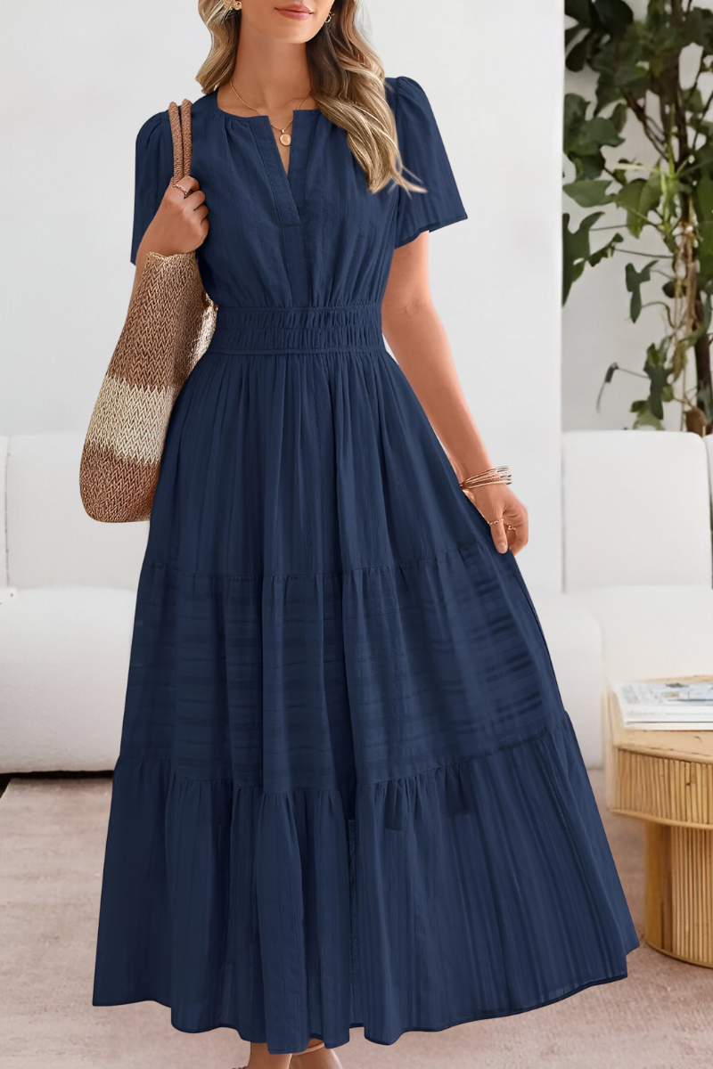 Freya Dunmore | Cotton Tiered Maxi Dress With Flutter Sleeves