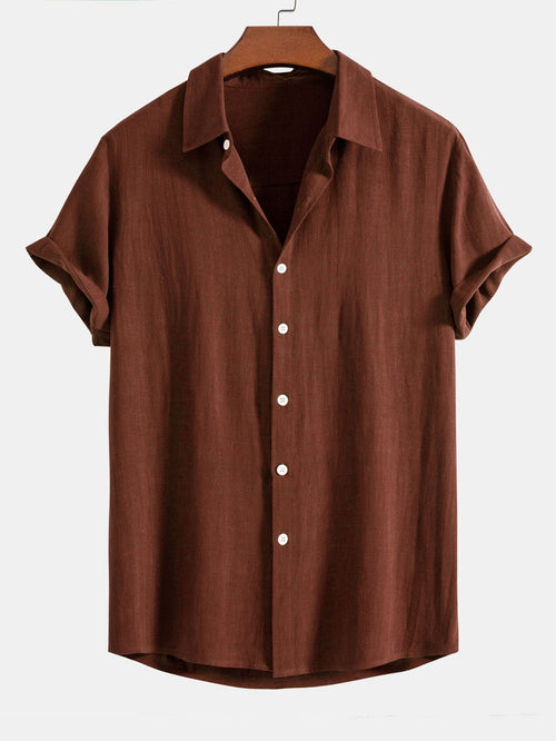 Alessio Romano | Luxury Linen Blend Short Sleeve Shirt For Men