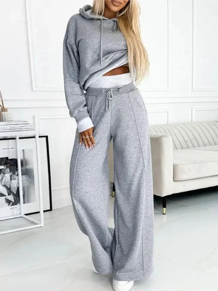 Freya Wilson | Purple Two-Piece Hoodie & Wide-Leg Joggers Set