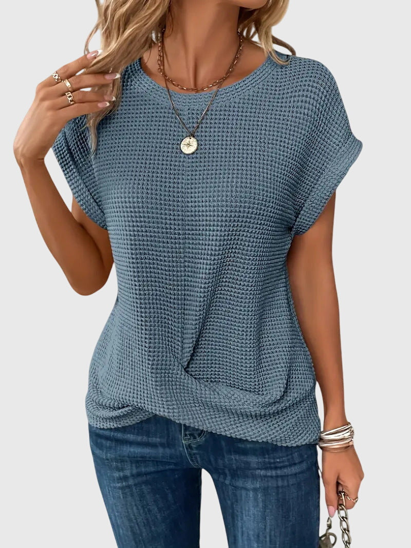 Imogen Sinclair | Waffle-Knit Blouse with Twist Front