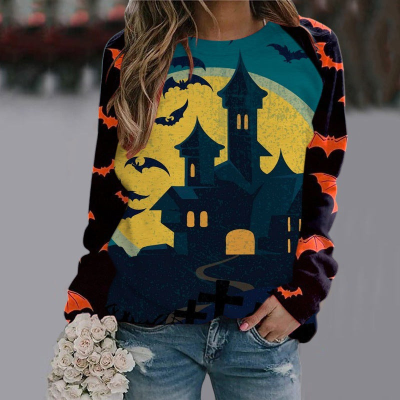 Edith Sowerby | Witch Halloween Sweater With Moonlit Print