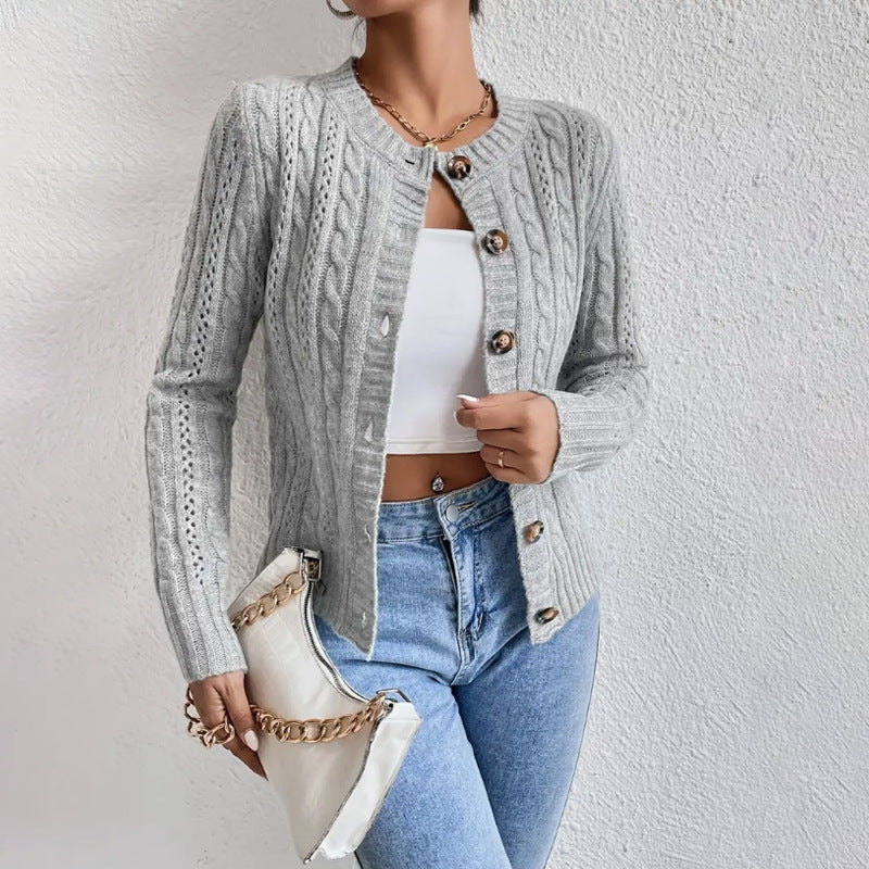 Isobel Marchant | Cable-Knit Button-Front Cardigan