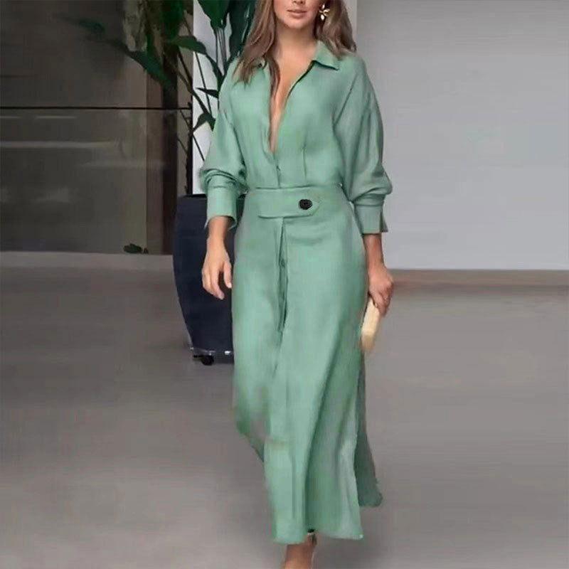 Imogen Barrowclough | Linen Maxi Dress With Tie-Waist Belt