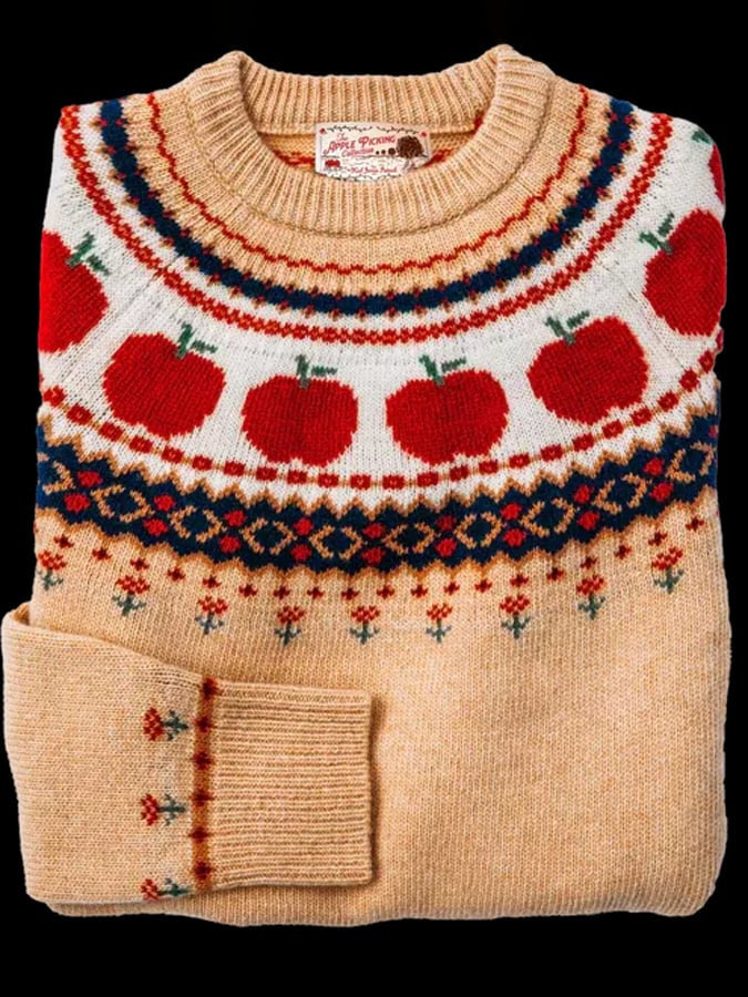 Isla Barrington | Fair Isle Sweater With Apple Print