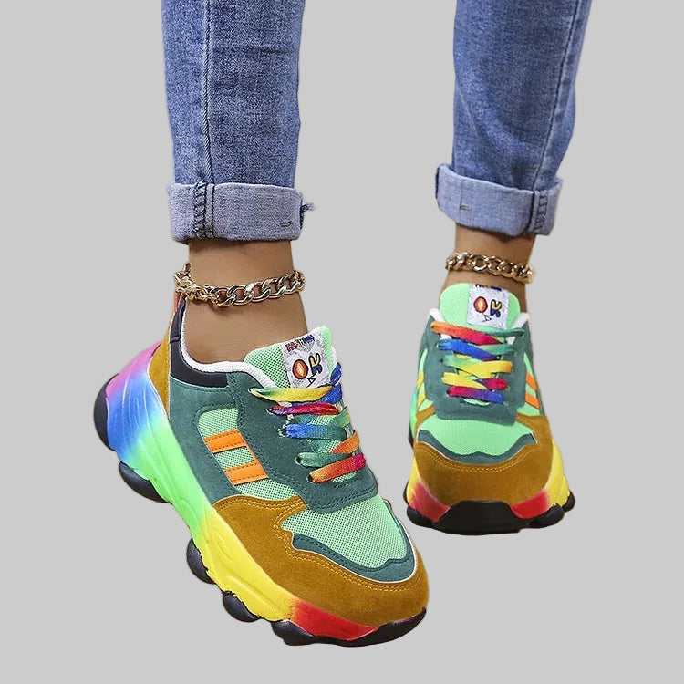 Women's Colourful Trainers with Wide Toe Box and Cushioned Sole