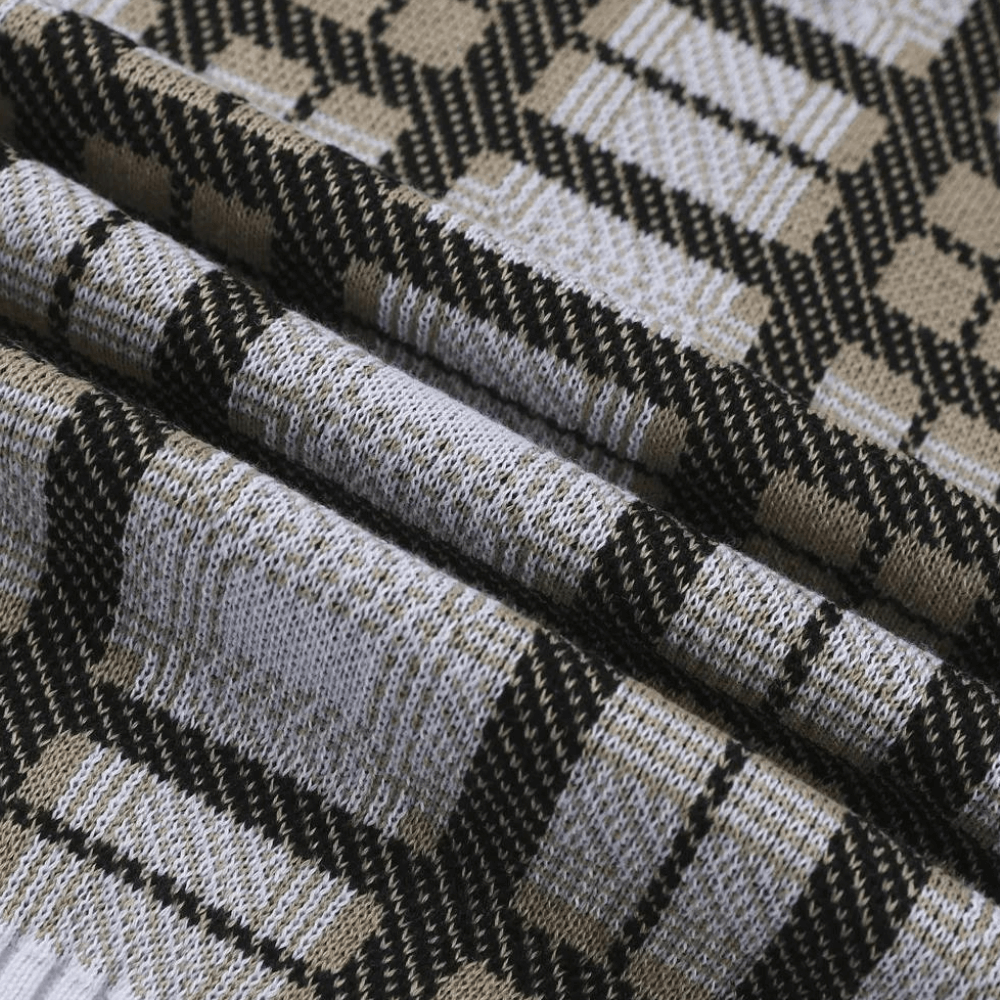 Hugo Sinclair | Checkered Knit Hooded Sweater