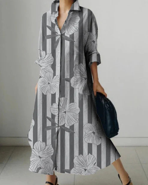 Millicent Sheridan | Floral Print Midi Shirt Dress