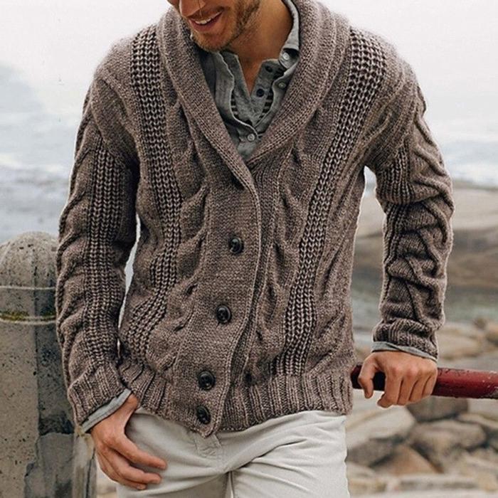 Nigel Fenchurch | Cable Knit Shawl Collar Sweater
