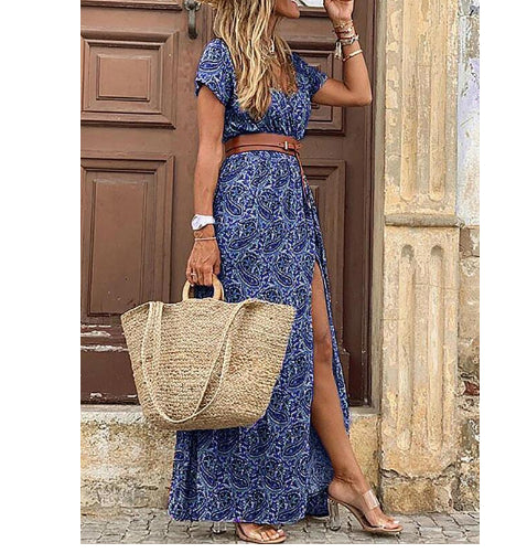 Daisy Merton | Paisley Print Maxi Dress With Wrap Front
